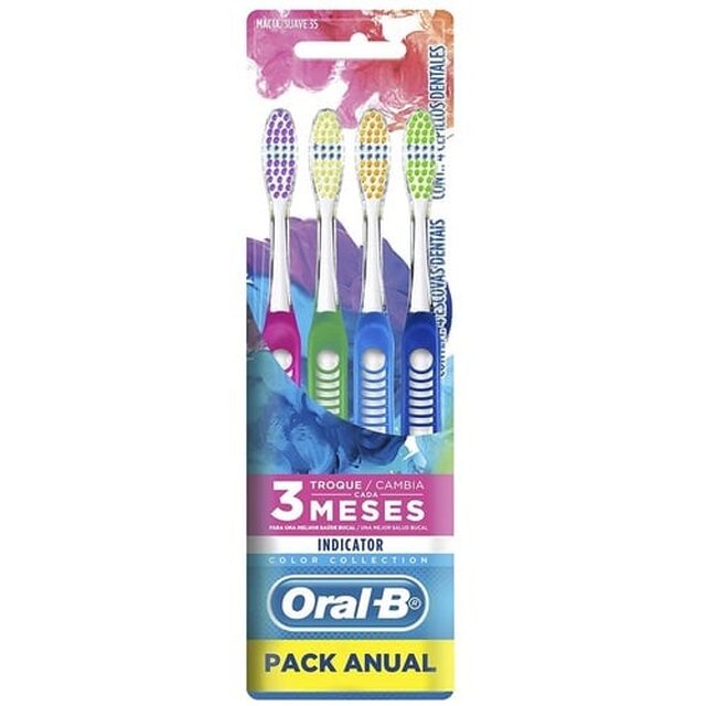 Escova Dental Indicator Oral-B Colors nº 35, macia, sortida com 4 unidades