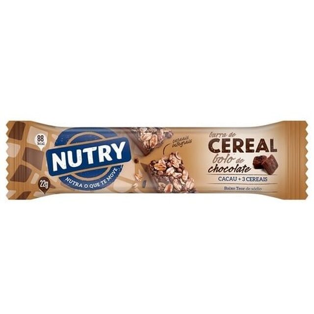 Barra de Cereal Nutry Bolo de Chocolate 1 unidade com 22g
