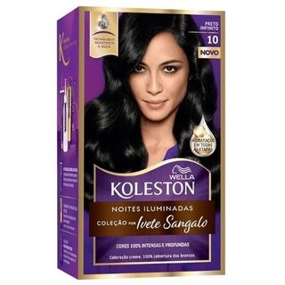 Kit Tintura Wella Koleston Noites Iluminadas nº 10 preto infinito