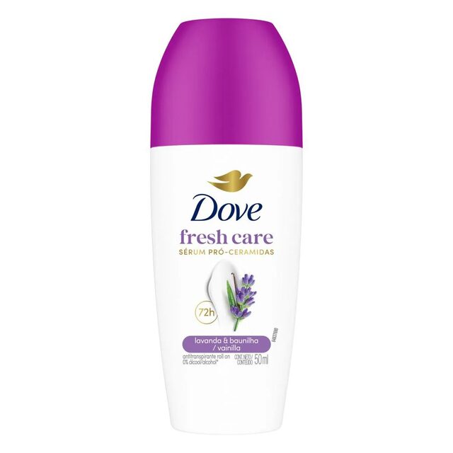 Desodorante Antitranspirante Roll-On Dove Fresh Care Lavanda & Baunilha 72h 50ml