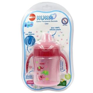 Caneca de Treinamento Kuka Fun rosa, sortida, com alça, 1 unidade com capacidade de 200mL