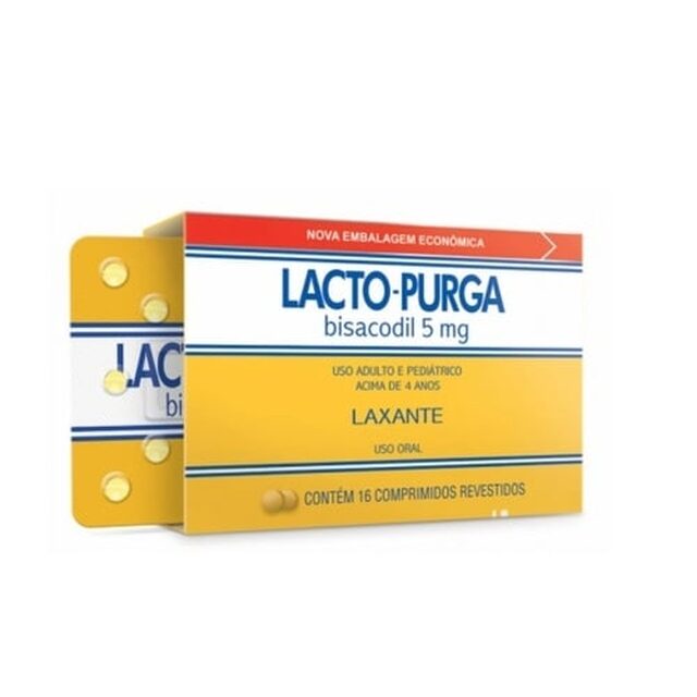 Lacto-Purga 5mg, caixa com 16 comprimidos revestidos