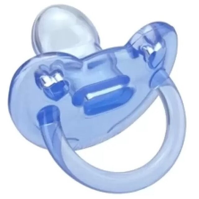 Chupeta de Silicone Kuka Soft 0 a 6 meses, bico ortodôntico, azul com 1 unidade