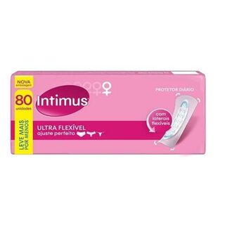 Protetor Diário Intimus Days ultra flexível, sem abas, pacote com 80 unidades