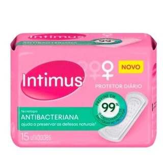Protetor Diário Intimus Days antibacteriano, sem abas com 15 unidades