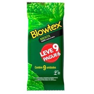 Preservativo Blowtex Menta pacote com 9 unidades