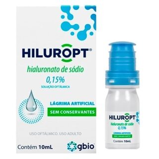 Hiluropt 1,5mg/mL, caixa com 1 frasco gotejador com 10mL de solução de uso oftálmico