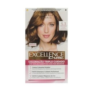 Tintura L'Oréal Imédia Excellence Creme nº 5.3 castanho claro dourado