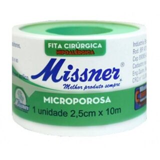 Fita Cirúrgica Microporosa Missner branca, 2,5cm x 10m