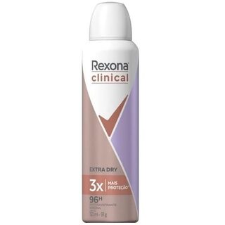 Desodorante Antitranspirante Feminino Rexona Clinical Extra Dry aerossol, 1 unidade com 150mL