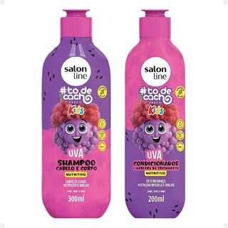 Kit Salon Line Kids #todecacho Uva Shampoo 300mL + Condicionador 200mL