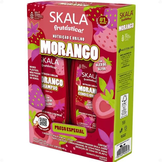 Kit Skala Frutástica Morango Shampoo 325mL + Condicionador 200mL