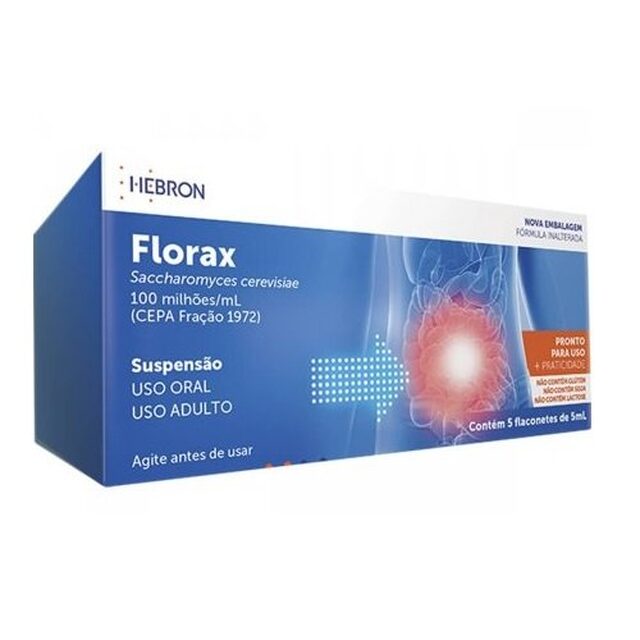 Florax SM 100 milhões/mL, caixa com 5 flaconetes com 5mL de suspensão de uso oral