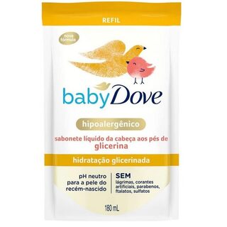 Sabonete Dove Baby Hidratação Glicerinada da Cabeça aos Pés líquido, refil com 180mL