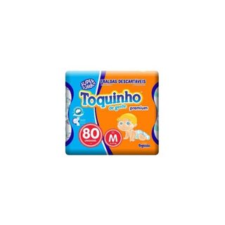 Fralda Toquinho de Gente Confort Sec Premium M, pacote com 80 unidades