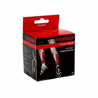Bandagem Adesiva Vitaltape Kinesiology sports, preto, 1 unidade com 5m x 5cm