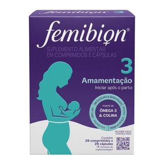 Femibion 3 - Amamentação (Iniciar após o parto), caixa com 28 comprimidos e 28 cápsulas