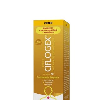 Ciflogex Colutório Spray 1,5mg/mL, caixa com 1 frasco spray com 30mL de colutório, sabor mel