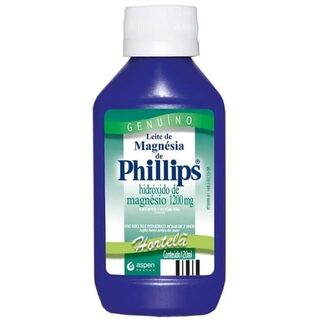 Leite de Magnésia de Phillips 1214,25mg/15mL, frasco com 120mL de suspensão de uso oral, sabor hortelã