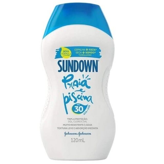 Protetor Solar Sundown Praia e Piscina FPS 30, loção, 1 unidade com 120mL