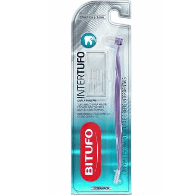 Escova Interdental Bitufo Intertufo cilíndrico + refil, 6 unidades com 3mm cada