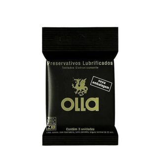 Preservativo Olla lubrificado, pacote com 3 unidades