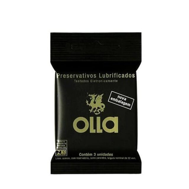 Preservativo Olla lubrificado, pacote com 3 unidades