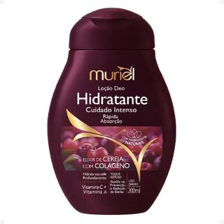 Loção Deo Hidratante Corporal Muriel Elixir de Cereja com Colágeno, 200mL