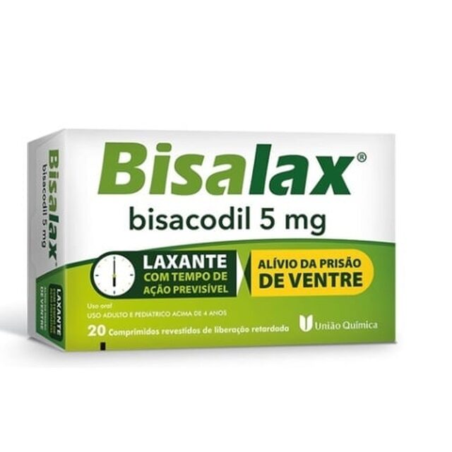 Bisalax 5mg, caixa com 20 comprimidos revestidos de liberação retardada