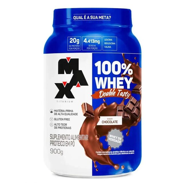 100% Whey Double Tasty Max Titanium Chocolate, 900g