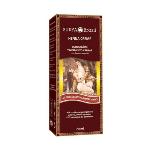 Tintura Creme para Henna Surya louro escuro avermelhado, 70mL