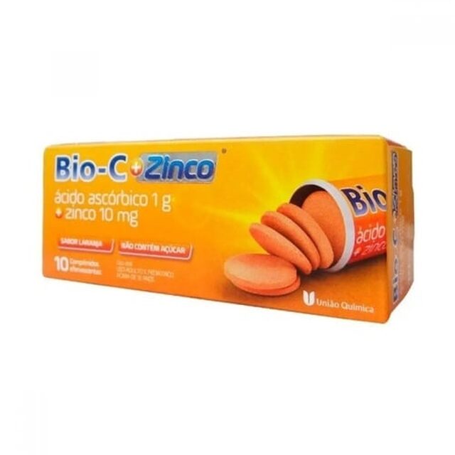 Bio-C + Zinco 1g + 10mg, frasco com 10 comprimidos efervescentes