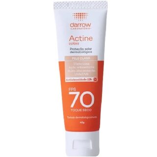 Protetor Solar Facial Darrow Actine Colors FPS 70, pele clara com 40g