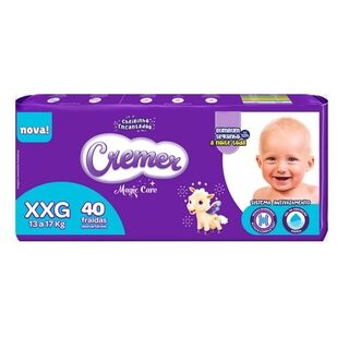Fralda Cremer Magic Care XXG, 1 pacote com 40 unidades