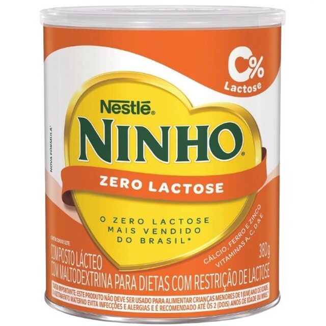Composto Lácteo Ninho Zero Lactose lata com 380g
