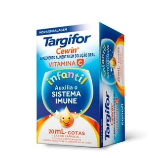 Targifor Cewin 200mg/mL, caixa com 1 frasco com 20mL de solução de uso oral, sabor laranja