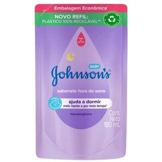 Sabonete Johnson's Baby Hora do Sono líquido, refil, 1 unidade com 180mL