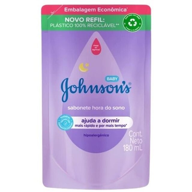 Sabonete Johnson's Baby Hora do Sono líquido, refil, 1 unidade com 180mL