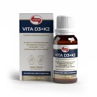 Vita D3 + K2 Gotas Sabor Menta 20mL