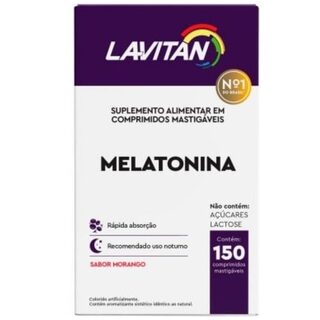 Lavitan Melatonina morango, caixa com 150 comprimidos mastigáveis