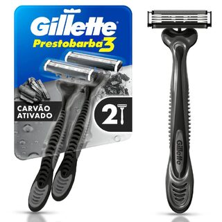 Aparelho de Barbear Descartável Gillette Prestobarba 3 Carbono 2 unidades