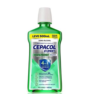 Antisséptico Bucal Cepacol Menta Protect com Flúor, 500mL