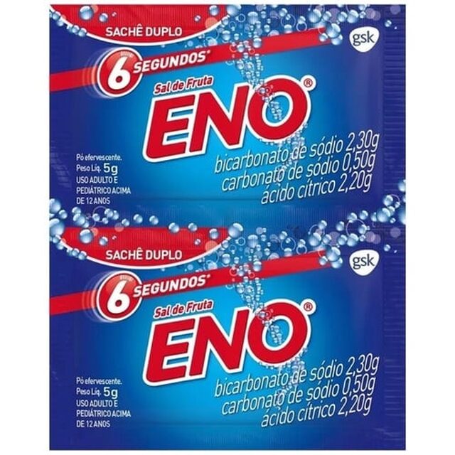 Sal de Frutas Eno 2 envelopes com 5g de pó efervescente de uso oral, tradicional