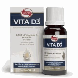 Vita D3 Vitafor 2.000UI, frasco com 10mL de gotas