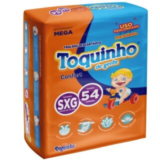 Fralda Toquinho de Gente Confort SXG, pacote mega com 54 unidades