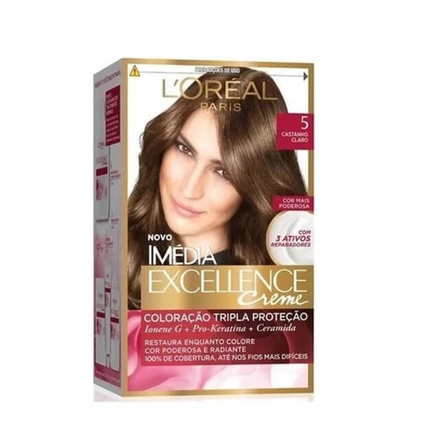 Tintura L'Oréal Imédia Excellence Creme nº 5 castanho claro