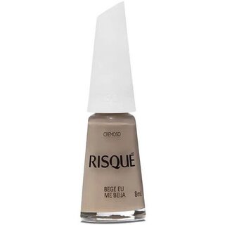 Esmalte Cremoso Risqué bege eu me beija, frasco com 8mL