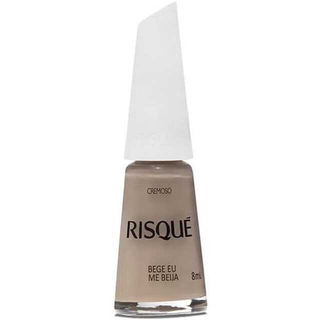 Esmalte Cremoso Risqué bege eu me beija, frasco com 8mL