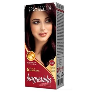 Tonalizante Probelle Burguesinha nº 3.66 castanho escuro vermelho intenso