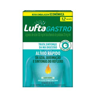LuftaGastro Alívio Rápido 100mg/mL + 20mg/mL, caixa com 12 sachês com 10mL de suspensão oral